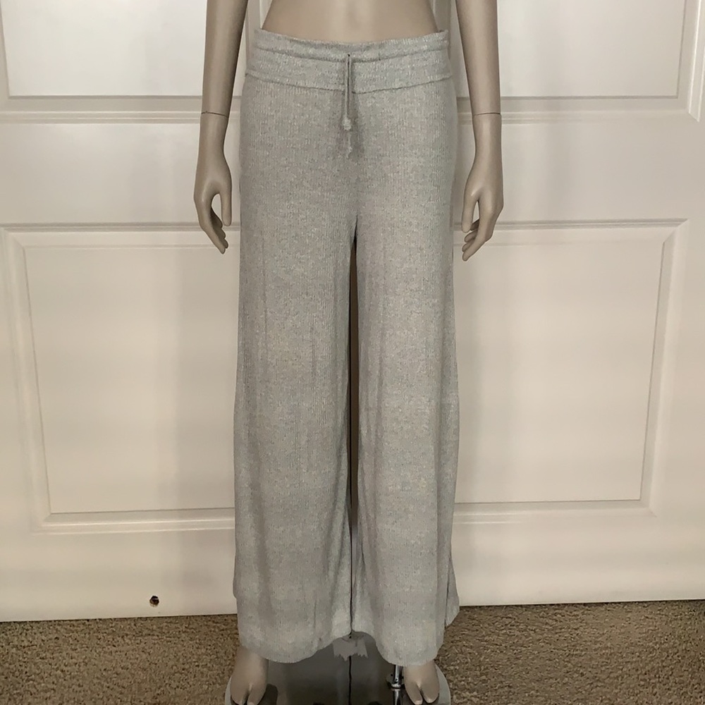 NWT! Maronie Grady Ribbed Grey Wide Leg Palazzo